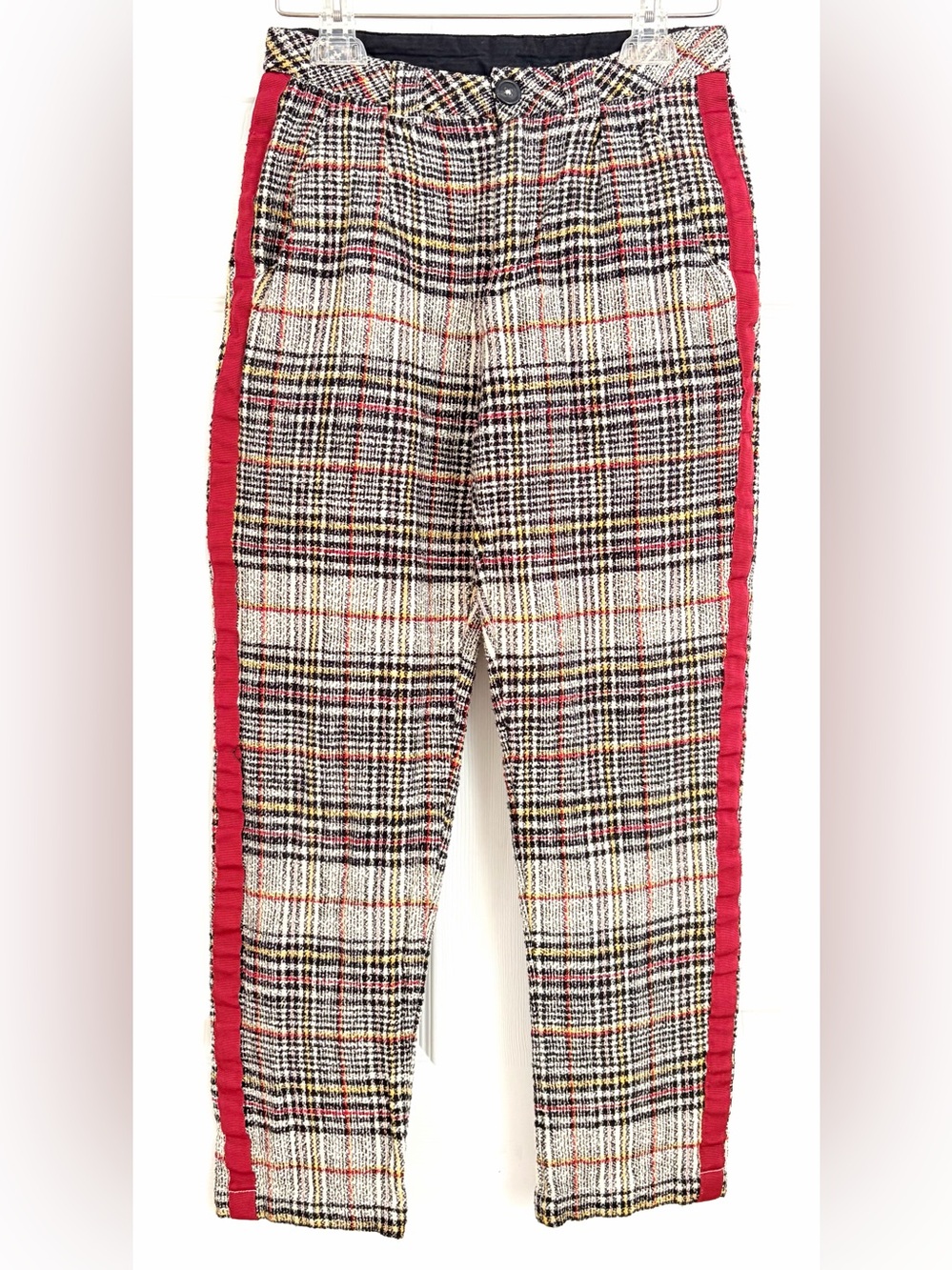 Free People Good Vibes Plaid Straight-Leg Pants Size 2